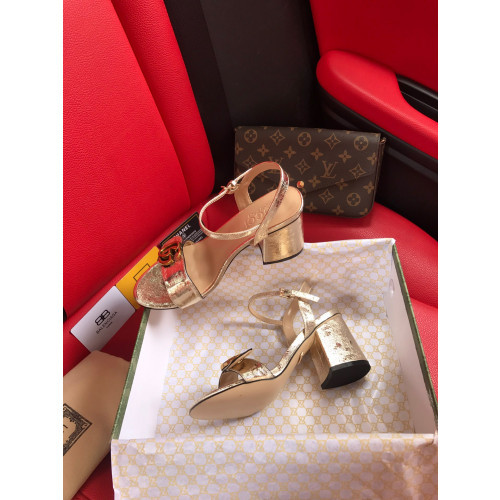 G*u*i leather mid-heel sandal