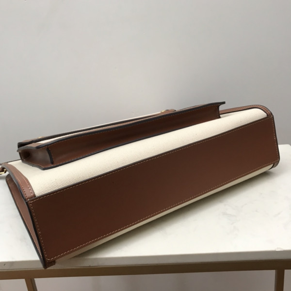 B**rry medium two-tone canvas and leather pocket tote