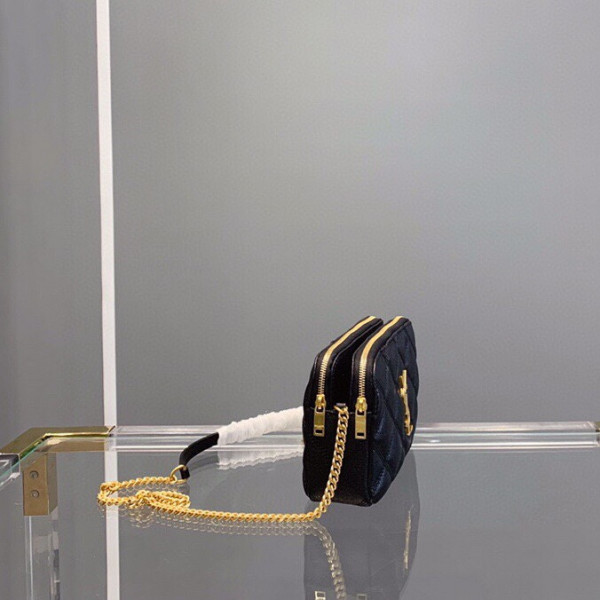 Y*L becky double-zip pouch in quilted lambskin