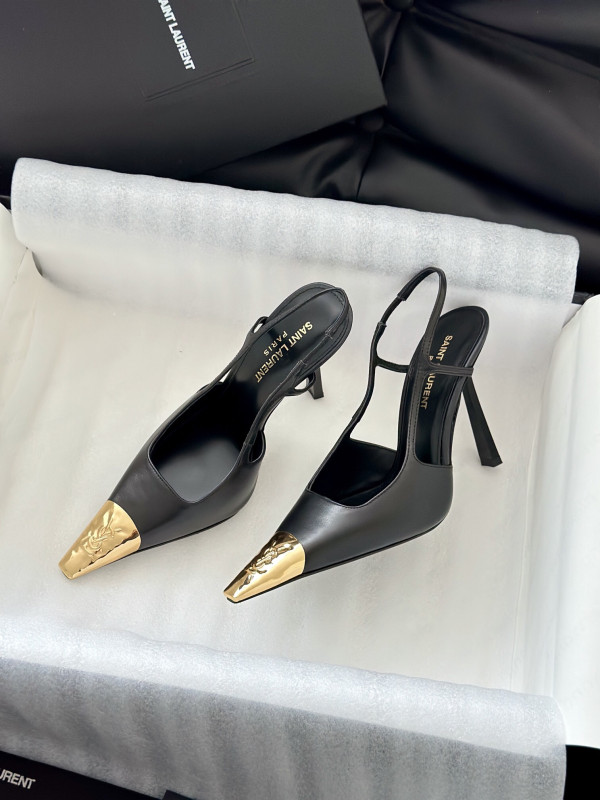 Y*L jeanne slingback pumps in smooth leather