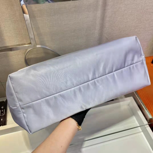 Pra*a re-nylon and saffiano leather tote bag