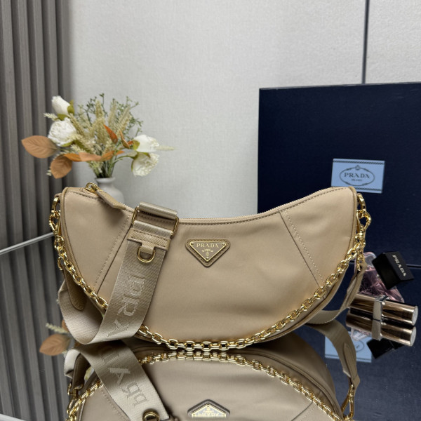 Pra*a demi-lune re-nylon shoulder bag